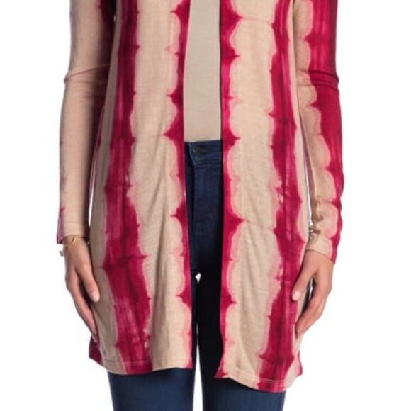 JOHNNY WAS Pink Tie Dye Silk Blend Cardigan - Picture 12 of 12